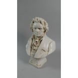 A Cast Plaster Bust of Beethoven, 31cm High