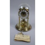 A Mid 20th Century Brass Pillar Clock