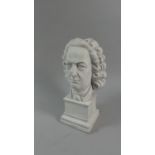 A Reproduction Resin Bust of Bach on Plinth Base, 27cm High