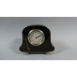 A Faux Tortoiseshell and Silver Plate Mantle Clock, Movement Works for a Short Time but Requires