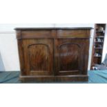 A Victorian Two Drawer Sideboard with Panel Doors to Cupboard Base, 120cm Wide
