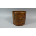 A Vintage Cylindrical Wooden Half Peck Measure, 20cm Diameter and 18cm High