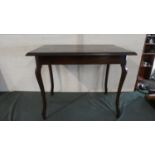 A Mahogany Rectangular Topped Side Table on Extended Cabriole Supports, 92cm Wide