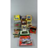 A Box of Diecast Toys to Include Eddie Stobart Trucks, Corgi Bus and Grattan Removal Van, Match