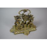 A Late 19th Century Brass Two Division Letter Rack, the Supports in the Form of Vines with Grapes,