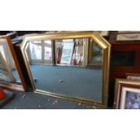 A Gilt Framed Bevel Edged Wall Mirror, 118cm x 88cm