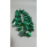 A Vintage Square Cut Malachite Necklace