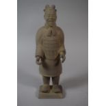 A Clay Replica Study of Chinese Warrior in the Style of the Terracotta Warriors of Qin Shi Huang,