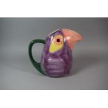 A Glazed Novelty Jug in the Form of a Toucan Head, 24cm High