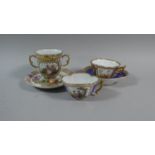 A Dresden Porcelain Cup and Saucer of Lobed and Fluted Form Decorated with Courting Couples and