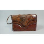 An Early 20th Century Ladies Alligator Skin Handbag with Glass Eyes