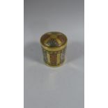 A North Indian Mixed Metal Cylindrical Pot with Engraved and Relief Decoration, 9.5cm High