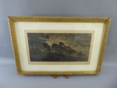 A Dry Point Etching, depicting a Moonlit Scene, signed in the margin, monogram CPS, dated 1870,