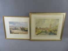 Norman Jones R.E, A.R.W.S English, Watercolour entitled 'The Thames at Abingdon', framed and glazed,