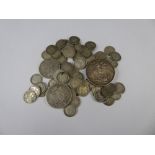 A Quantity of GB Silver Coins, 1890 Crown, 1897 Half Crown, 1891 florin, together with a quantity of