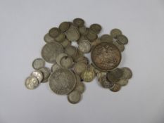 A Quantity of GB Silver Coins, 1890 Crown, 1897 Half Crown, 1891 florin, together with a quantity of