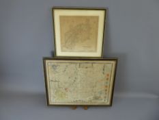 Leicestershire by John Speed, antique hand-coloured map, inset map of the city of Leicester