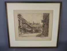 Percy Thomas (1846-1922) RE, Original Etching depicting a Street Scene, approx 35 x 28 cms, signed