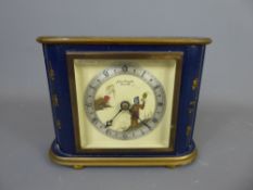 An Art-Deco Chinoisserie 'W A Elliott' Clock, the case being hand-painted in dark blue with