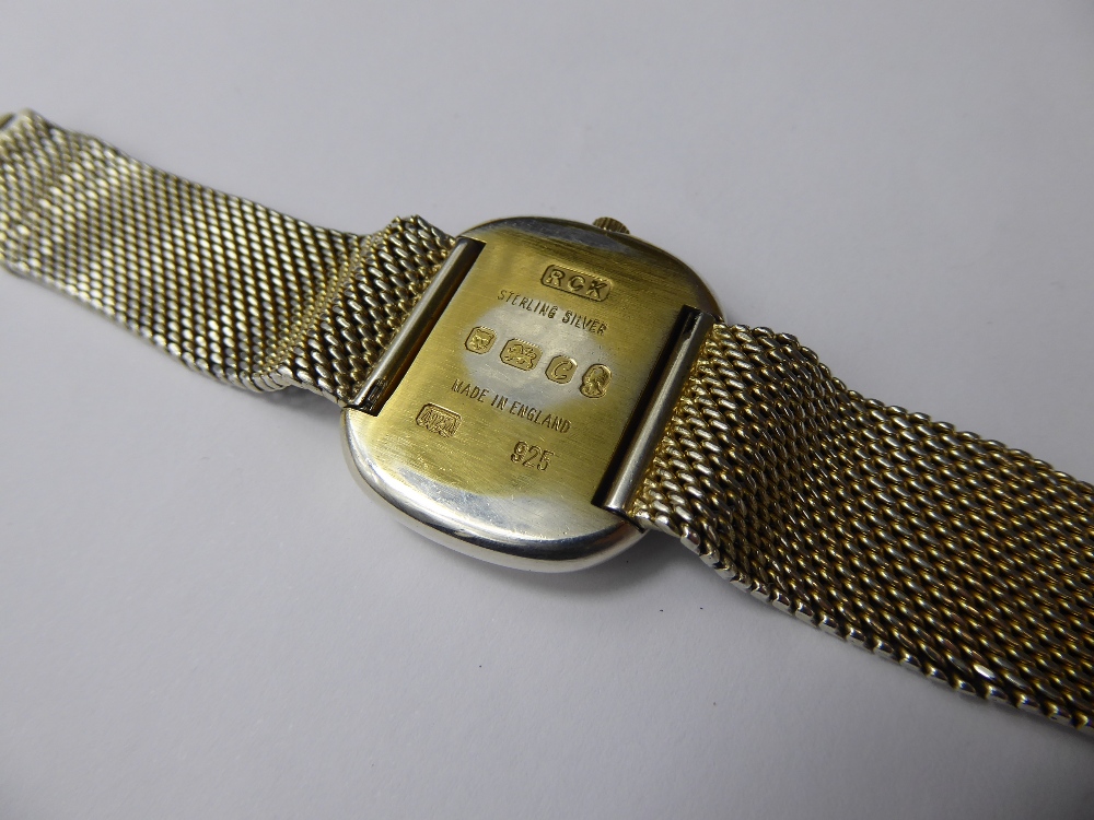 A Solid Silver Roy King Gentleman's Dress Watch, the watch having a silver gilt textured face with - Image 2 of 2