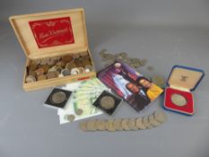 Miscellaneous Coins and Bank Notes, including a quantity of 50 pence pieces, six £1 notes and a