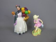 A Royal Doulton FG Doughty Figurine, entitled 'March', together with a Royal Doulton Biddy Penny