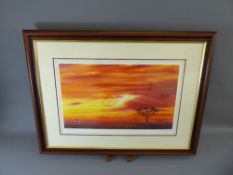 Rob Hefferan, Limited Edition Print, Sunset over Africa', approx 32 x 53 cms, no. 22/500, framed and