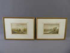 E. A Krause Danish, (1867-1945), Pair of Watercolours on Paper, depicting Croft Cottages, framed and