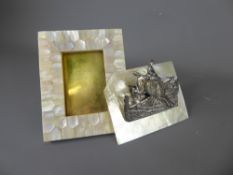 A Silver and Mother-of-Pearl Letter Clip (af), the clip depicting a hunts-woman, mm Samuel Jacob,