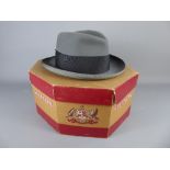 A Vintage Gentleman's Grey Royal Stetson Hat size 1/2, dimensions 18 x 21 cms.
