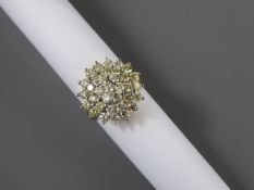 A Lady's 18ct Yellow Gold Diamond Cluster Ring, approx 2.10 cts, size M, approx wt 9.9 gms.