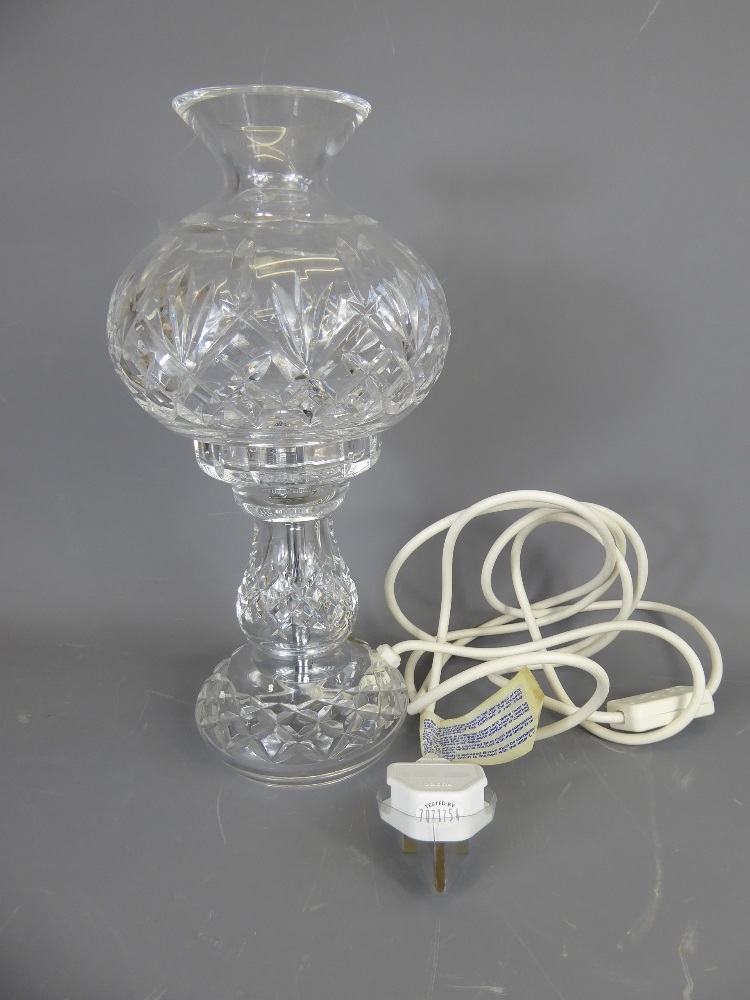 A Waterford Crystal Cut-Glass Table Lamp, approx 33 cms.