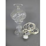 A Waterford Crystal Cut-Glass Table Lamp, approx 33 cms.
