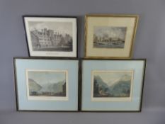 Three Antique Prints, including 'London Bridge 1756 etched by Joseph Swain', framed and glazed