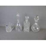 Three Cut Glass Decanters and Stoppers, including two Thomas Webb and one Parka Crystal, together