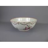 A Meissen-Style Porcelain Bowl, depicting garlands of flowers to top rim, approx 27 cms dia x 12 cms