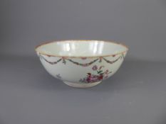 A Meissen-Style Porcelain Bowl, depicting garlands of flowers to top rim, approx 27 cms dia x 12 cms
