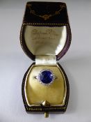 A Circa 1910 Bespoke Combs & Van Roden 5 ct Royal Blue Burmese Sapphire and Diamond Ring. The