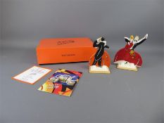 A Pair of Limited Edition Wedgwood 'Dancers' Bookends, after Clarice Cliff.