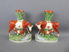 Staffordshire Spill Vases.