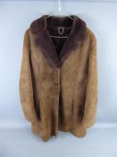 A Lady's Vintage Brown Suede 3/4 Length Jacket.