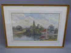 A Late 19th Century Watercolour Depicting a Riverside View
