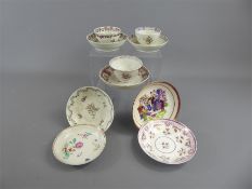 Antique English Porcelain Tea Bowls and Saucers.