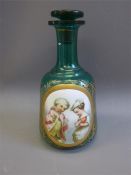 19th Century Continental Green Glass Water Decanter.