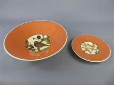 A Mid-20th Century Autumnal Orange-Glazed Danish Bowl