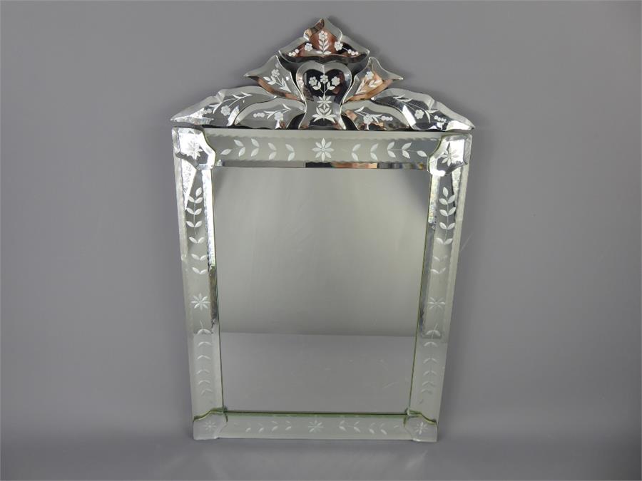 Viennese-Style Cut Glass Wall Mirror