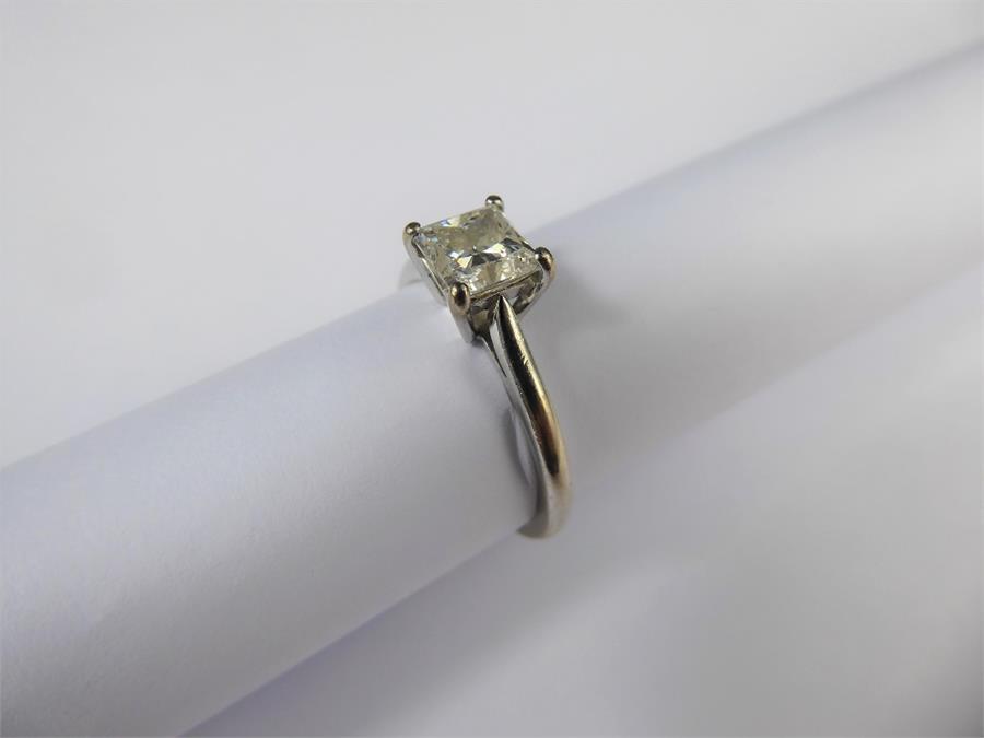 A Lady's Bespoke 18ct White Gold Diamond Solitaire Ring by Nicholas Philippe.