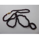 An Antique Garnet Bead Necklace.