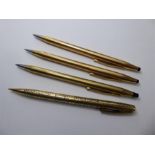 Four Miscellaneous 14k Rolled Gold Pens