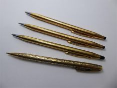 Four Miscellaneous 14k Rolled Gold Pens